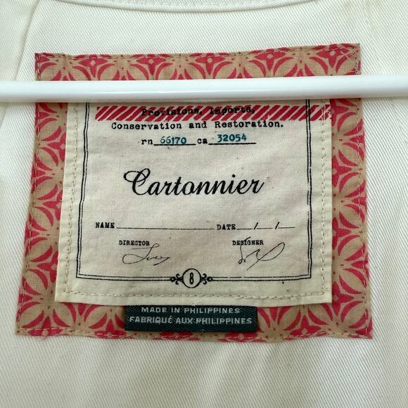 Cartonnier Cream Open Blazer Jacket Size 8 Tencel Tailored Minimalist Neutral - Picture 2 of 7